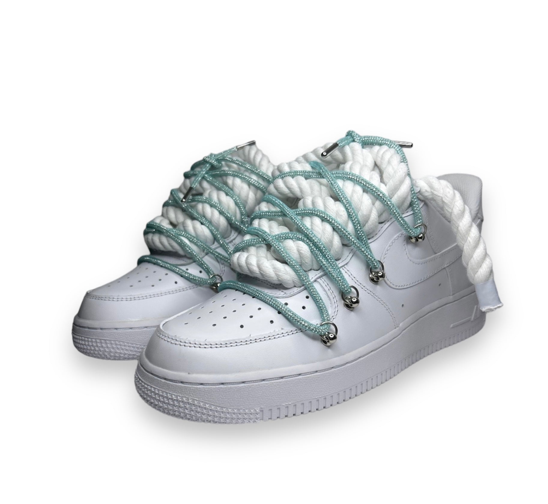 Air Force 1’07 double laced blue Glitter 36