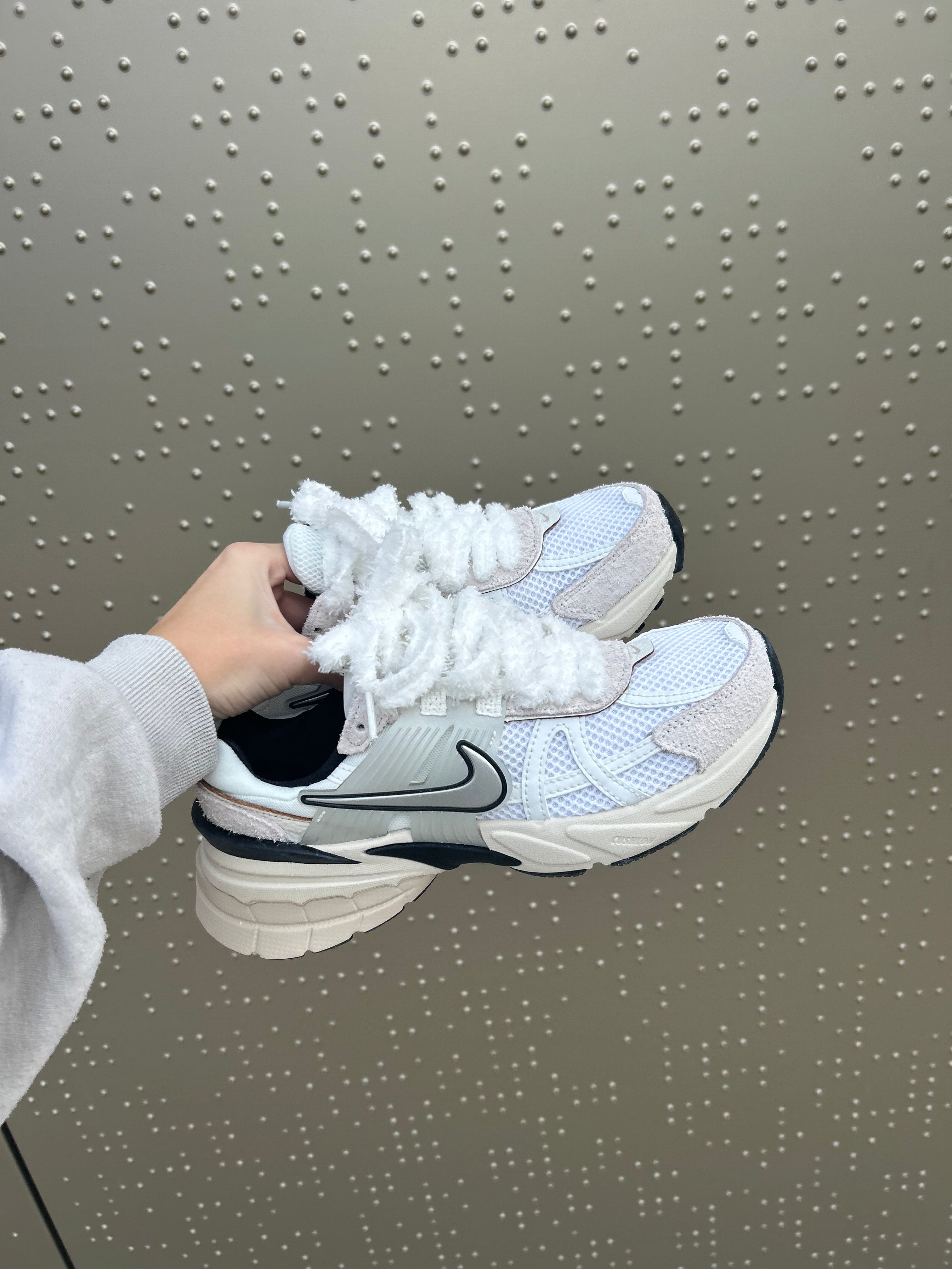 Nike V2K run fuzzy laces