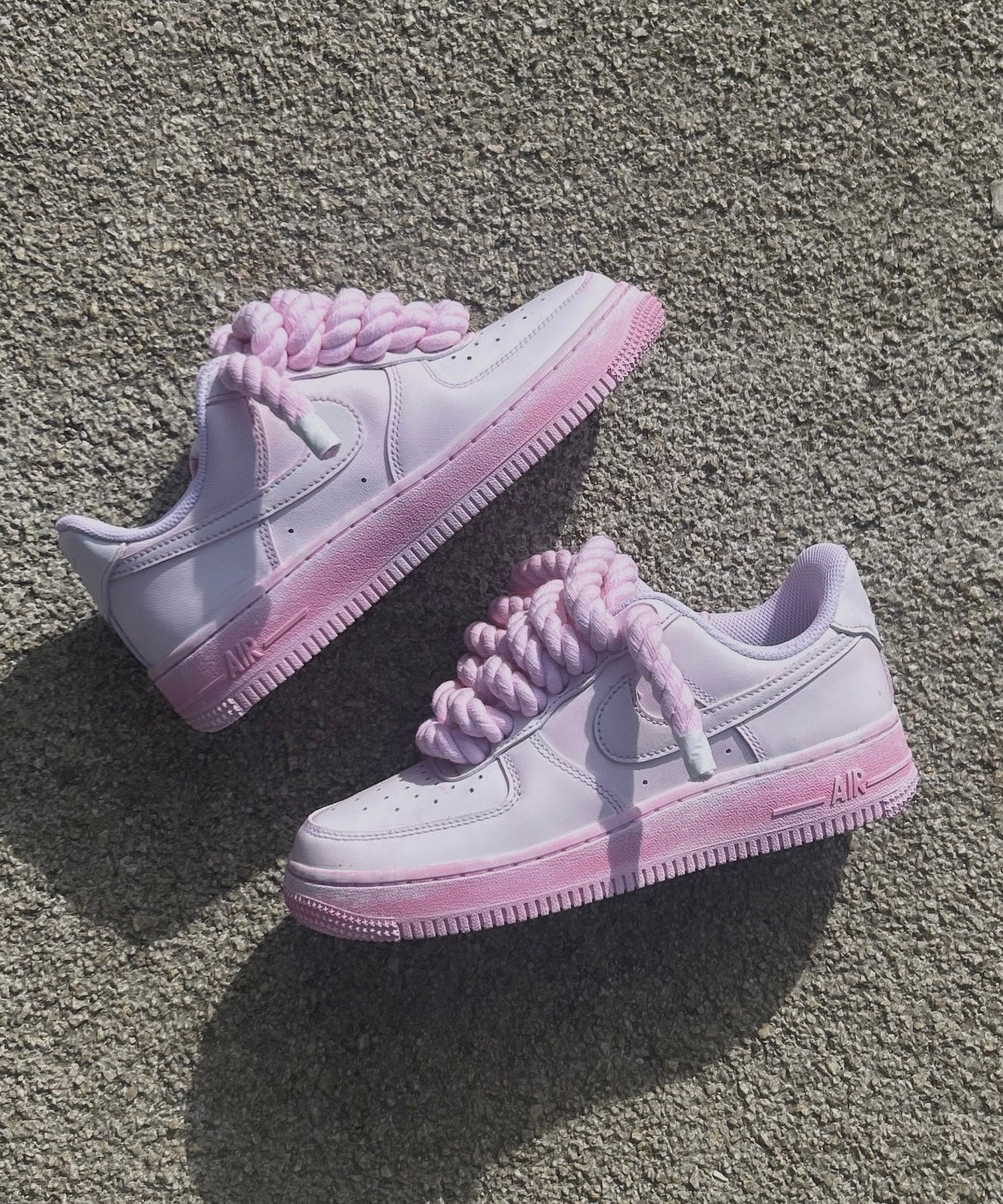 Pink Air Force 1 with Pink rope laces