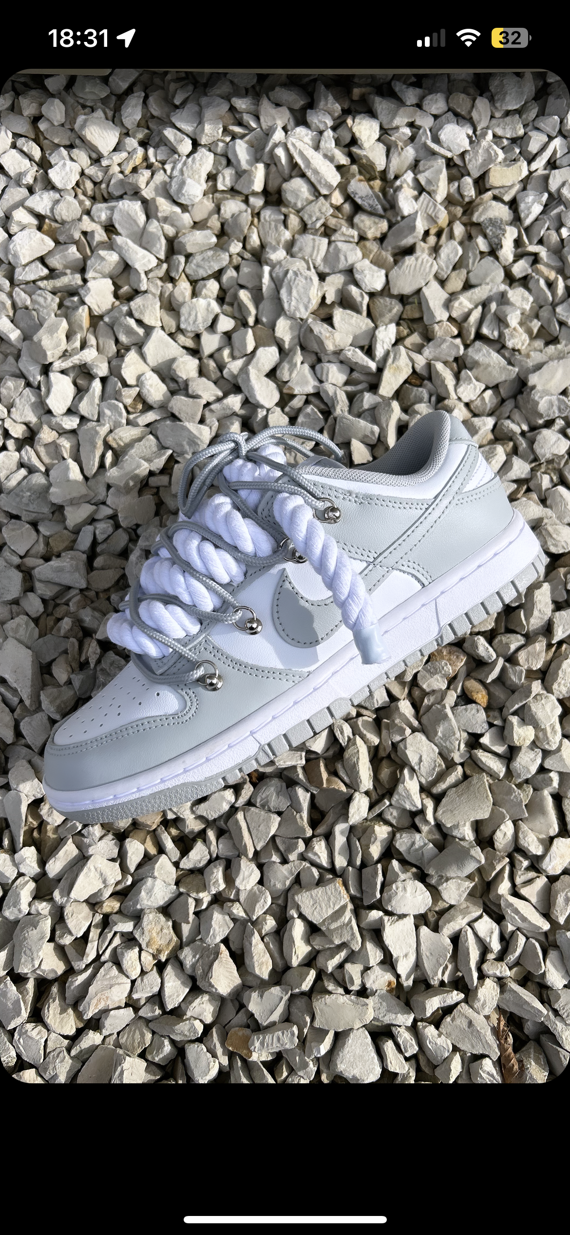 Nike dunk Rope x thin grey