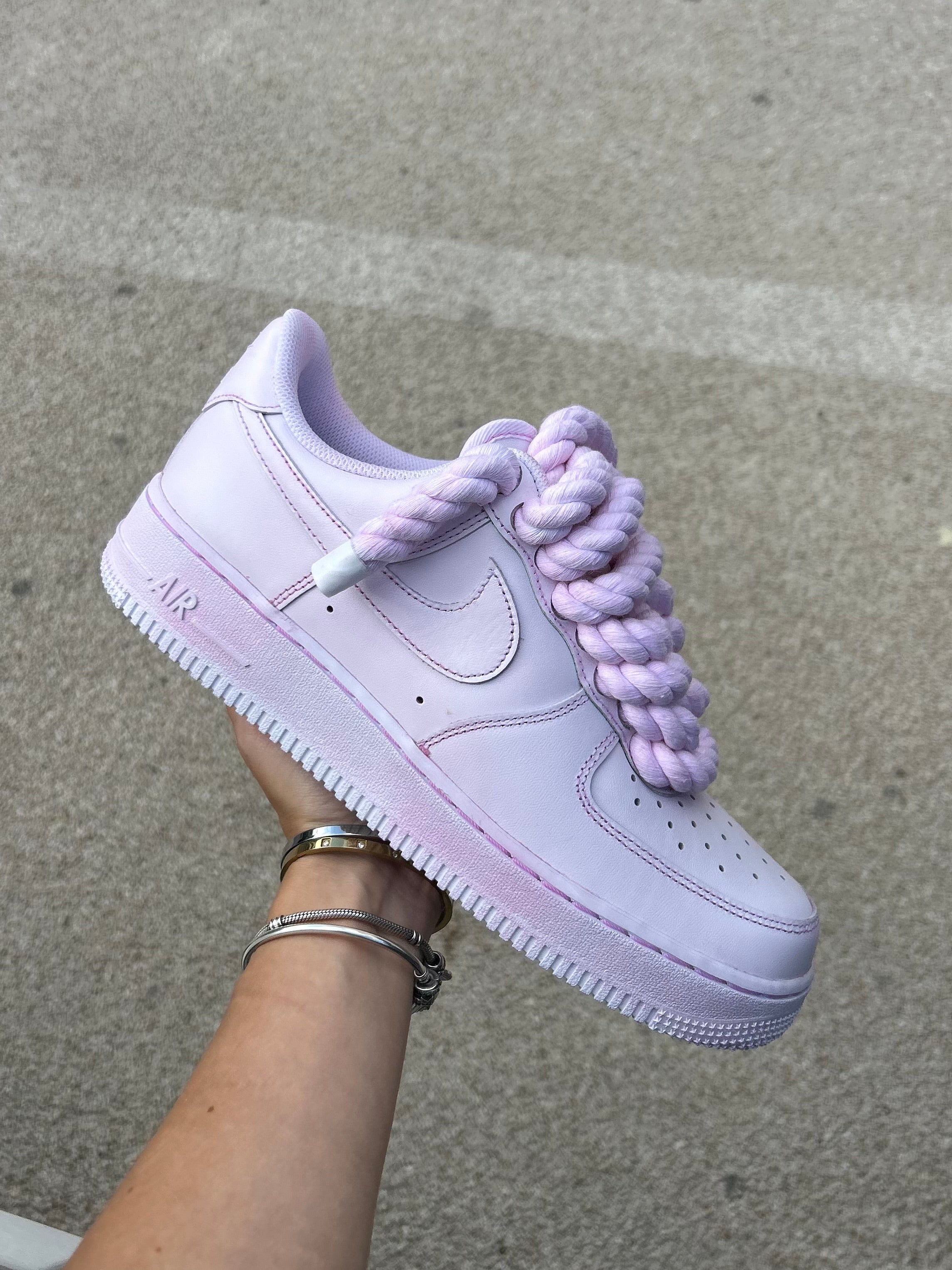 Pink Air Force 1 with Pink rope laces