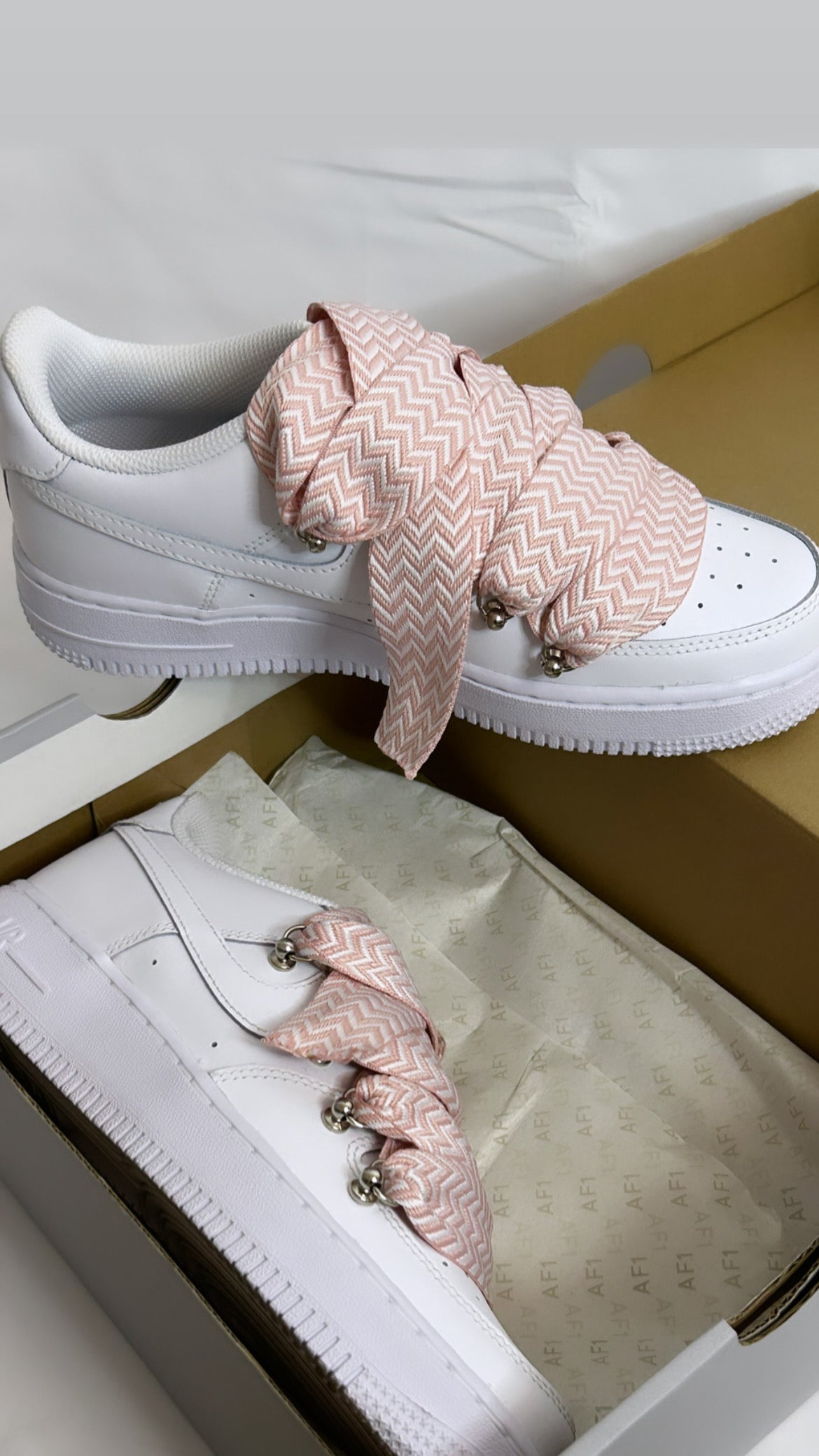 Air force 1’07 pink flat laces