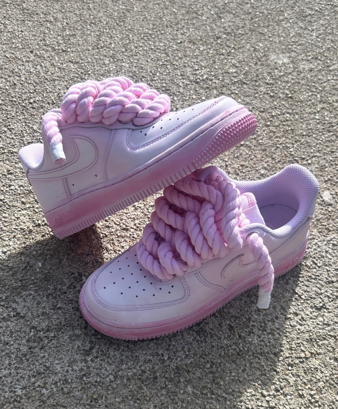 Pink Air Force 1 with Pink rope laces