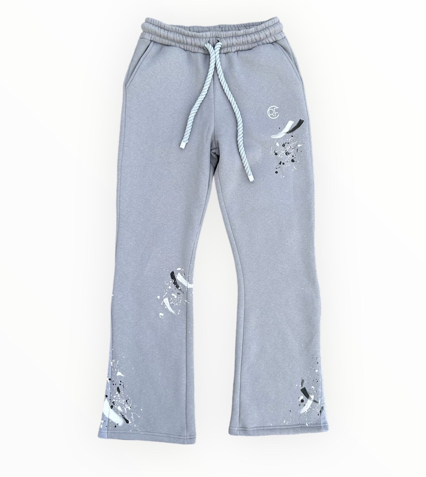 Grey Rope Joggers with Paint