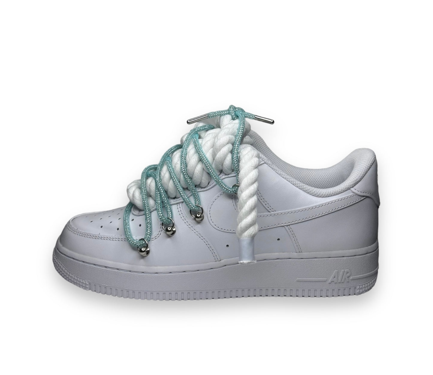 Air Force 1’07 double laced blue Glitter